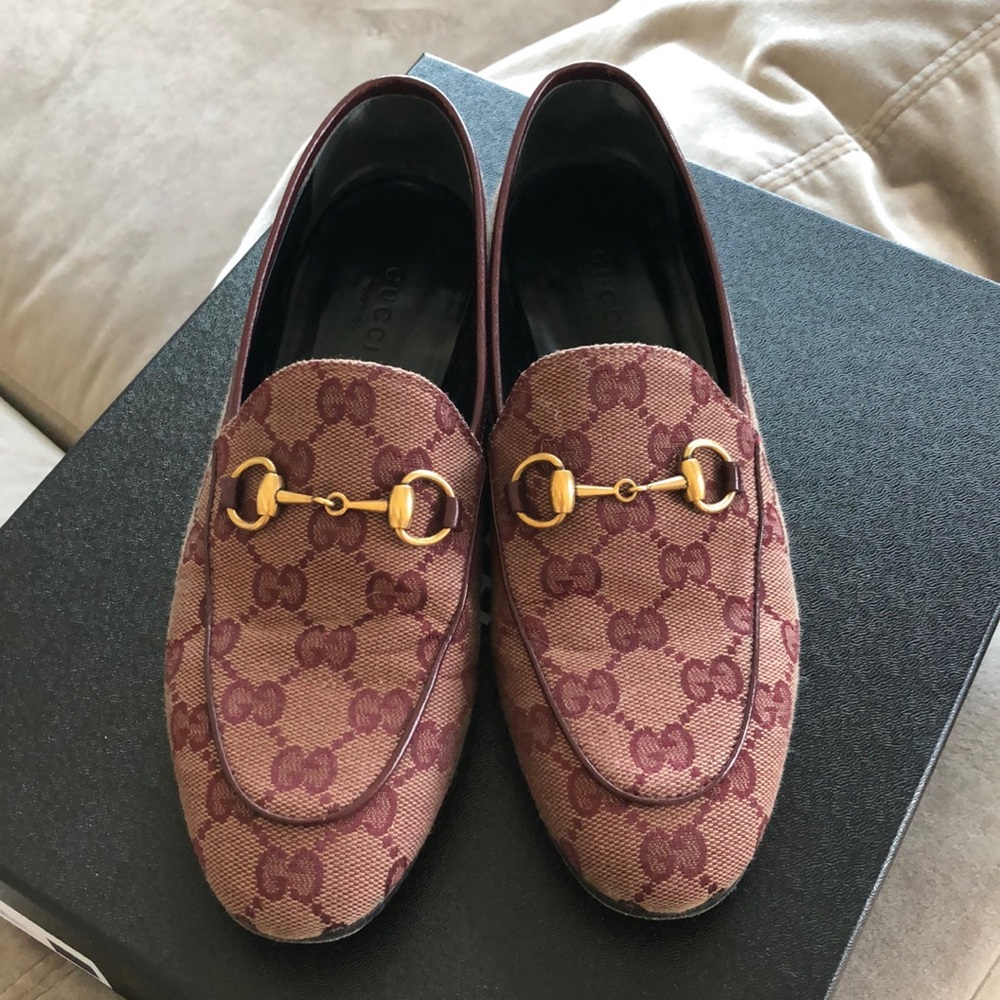 AUTH Gucci Monogram GG Loafers 35 5